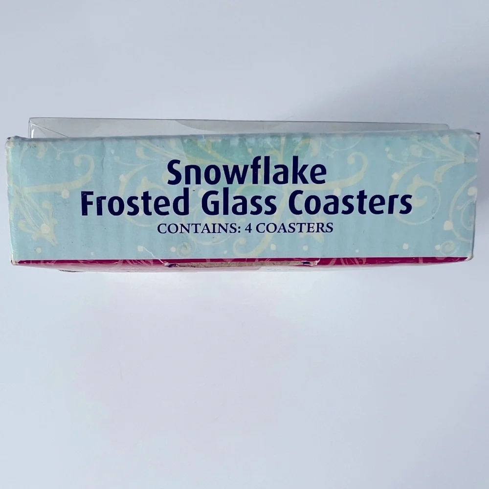 Four Different Clear Snowflake Holiday Coasters with Soft Silicone Feet by Epic.